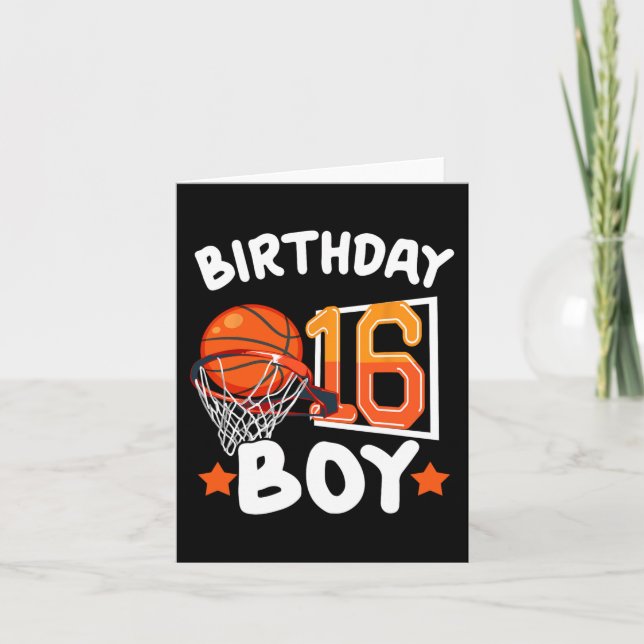 Basketball Im 16 Years Old 16th Birthday Boy Decor Card (Front)