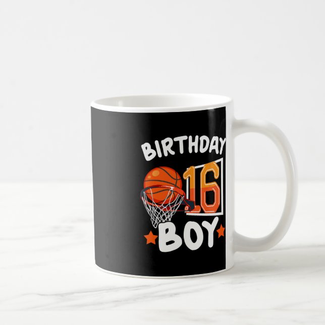 Basketball Im 16 Years Old 16th Birthday Boy Decor Coffee Mug (Right)