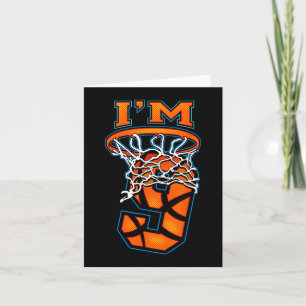 Basketball I'm 9 Boy Girl 9th Birthday  Card