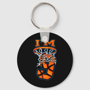Basketball I'm 9 Boy Girl 9th Birthday  Key Ring