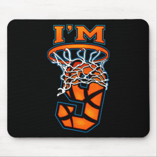 Basketball I'm 9 Boy Girl 9th Birthday  Mouse Pad