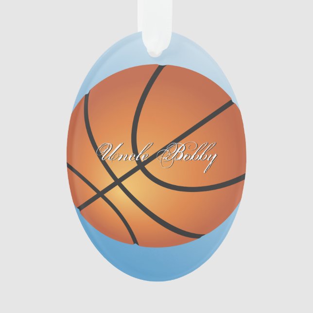 Basketball Image 🏀 Monogram Budget Special Ornament (Front)