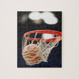 Basketball in basket. jigsaw puzzle