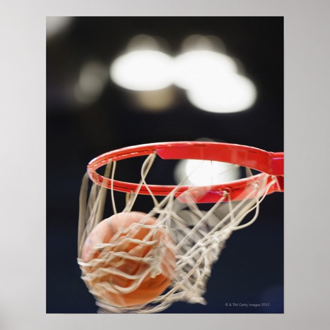 Basketball in basket. poster (Front)