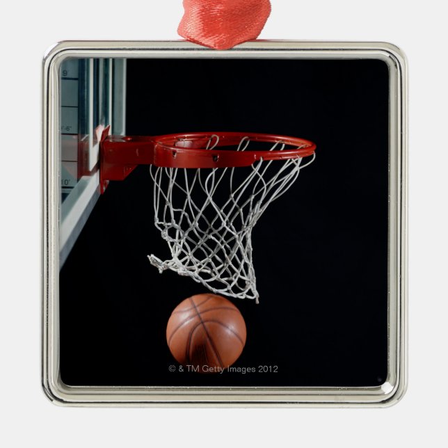 Basketball in Hoop Metal Tree Decoration (Front)