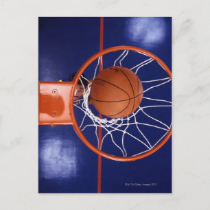 basketball in hoop postcard