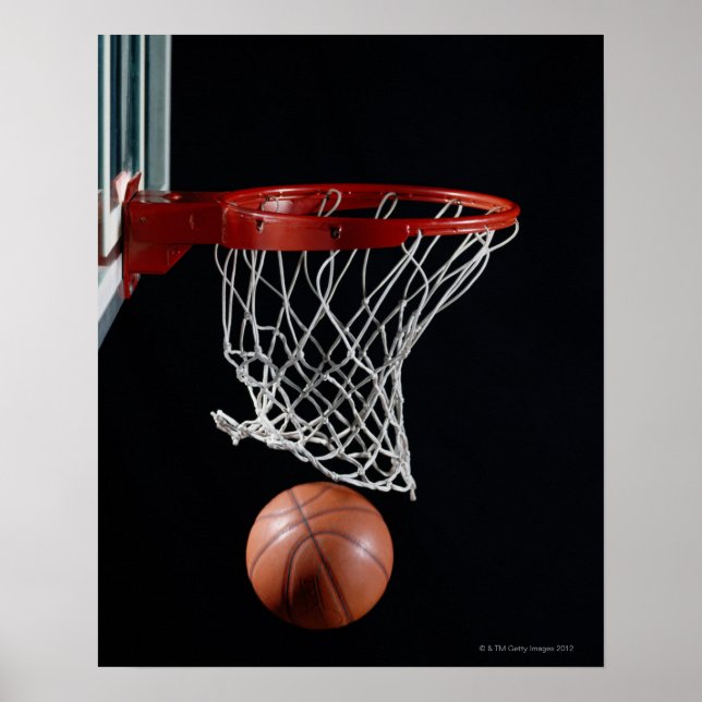 Basketball in Hoop Poster (Front)