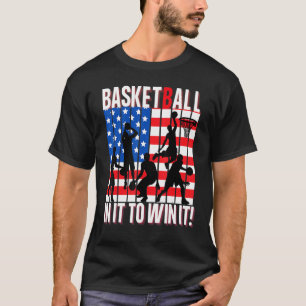 BASKETBALL IN IT TO WIN IT AMERICAN FLAG GRAPHIC T-Shirt