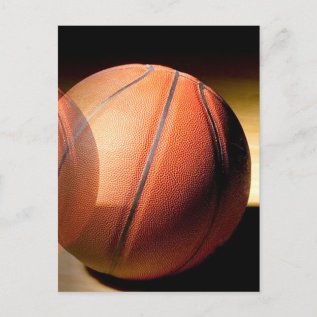 Basketball in Shadows Closeup Vertical Post Cards (Front)