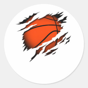 Basketball In The Heart Basketball Player Pion  Classic Round Sticker