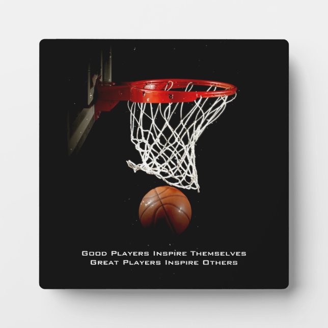 Basketball Inspirational Quote Inspire Players Plaque (Front)