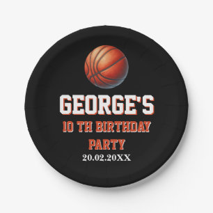Basketball Invite, Boy Birthday Party Paper Plate