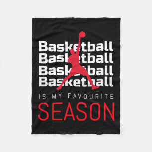 Basketball Is My Favourite Season Dunk Fleece Blanket