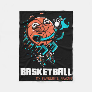 Basketball Is My Favourite Season Fun Fleece Blanket