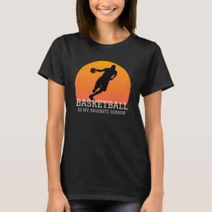 Basketball Is My Favourite Season Retro Sunset T-Shirt