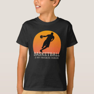 Basketball Is My Favourite Season Retro Sunset T-Shirt