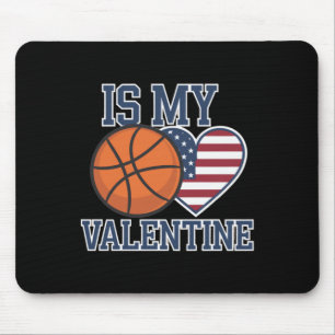 Basketball Is My Heart On Valentine's Day  Mouse Pad