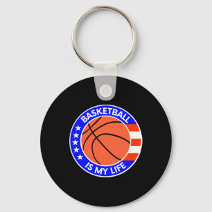 Basketball Is My Life Is Life Usa Flag Key Ring