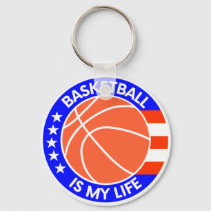 Basketball is my life - White player gift ideas Key Ring