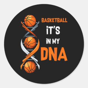 Basketball It's In My DNA Fun Player Coach Team Sp Classic Round Sticker