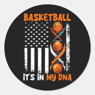 Basketball It's In-My DNA Fun Player Coach Team Sp Classic Round Sticker