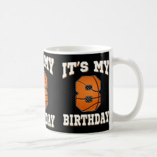 Basketball It's My 8th Birthday 8 Years Old Boy Gi Coffee Mug