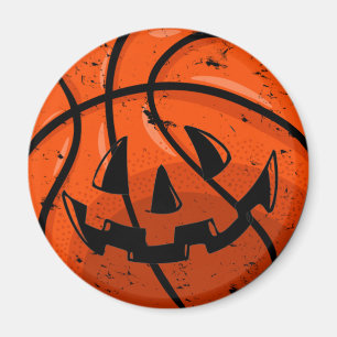 Basketball Jack O Lantern Grunge Halloween Pumpkin Magnet