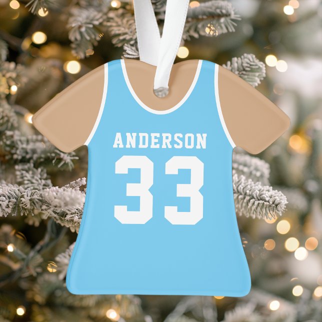 Basketball Jersey Sports Team Uniform Blue Ornament (Creator Uploaded)