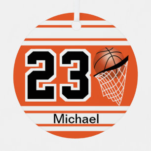 Basketball Jersey Style   DIY Text   Orange Metal Tree Decoration