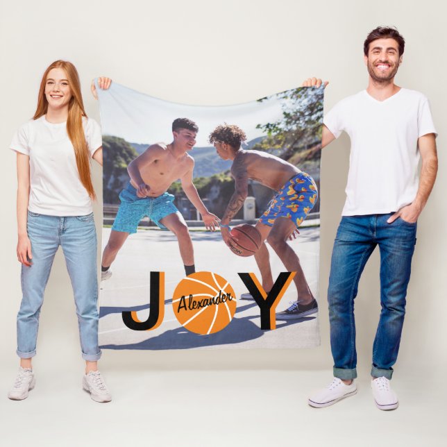 Basketball JOY Photo  Fleece Blanket (In Situ)