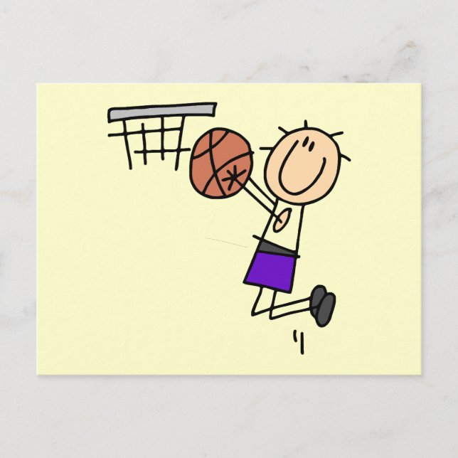Basketball Jump Shot - Purple Tshirts and Gifts Postcard (Front)