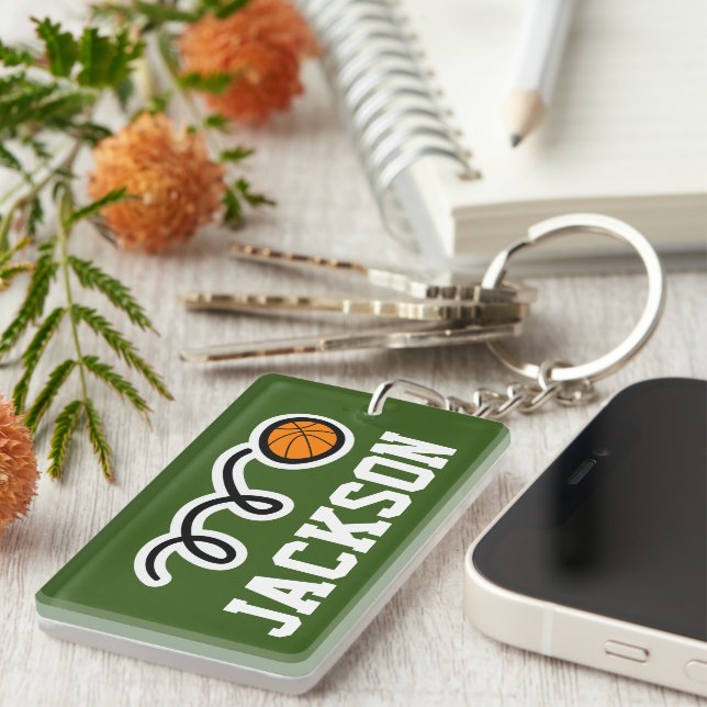 Basketball keychain custom sports fan gift (Front Right)