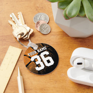 Basketball keychain with your own jersey number