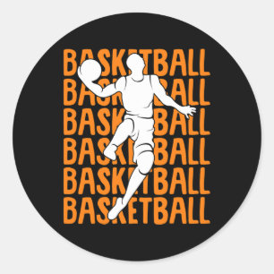 Basketball Kids Boys Men 1 Classic Round Sticker