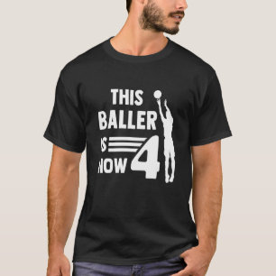 Basketball  Kids Men 4 Birthday Teens Youth Player T-Shirt