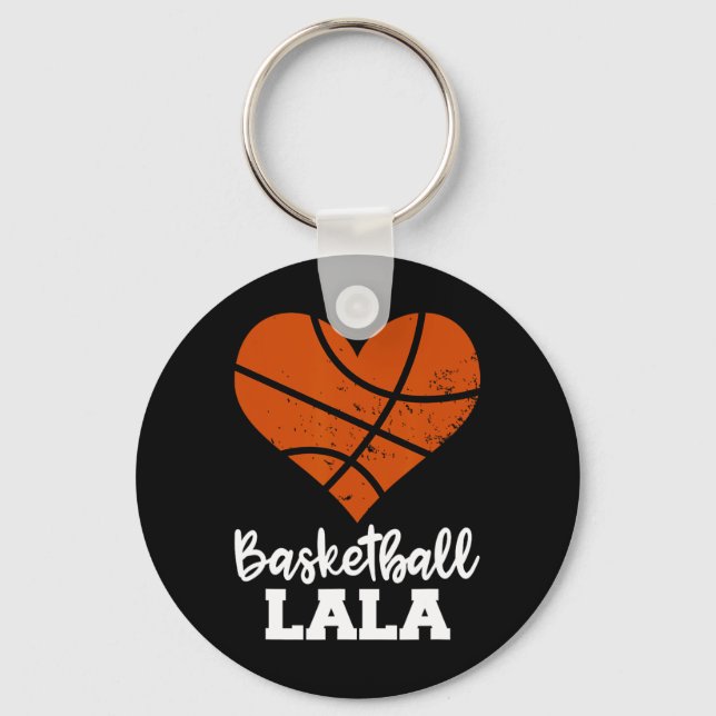 Basketball Lala Fun Basketball Heart Grandma La La Key Ring (Front)