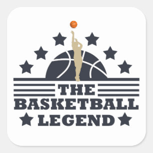 Basketball legend player for coach square sticker