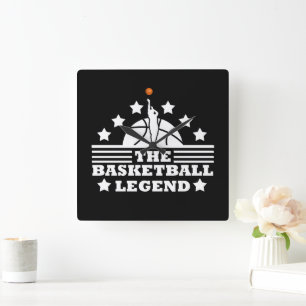 Basketball legend player for coach square wall clock
