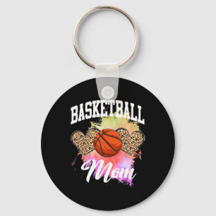 Basketball Leopard Heart Tie Dye Basketball Mum Ma Key Ring