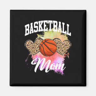 Basketball Leopard Heart tie dye Basketball Mum Ma Magnet