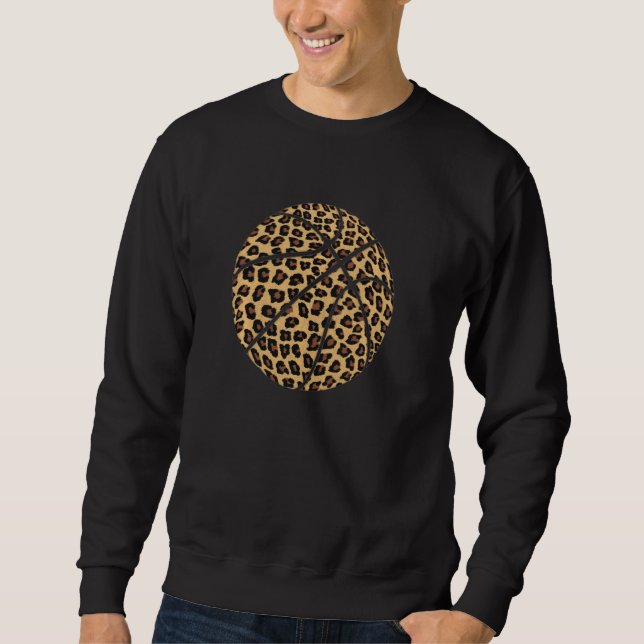 Basketball Leopard Print Cheetah Pattern Sport Wom Sweatshirt (Front)