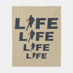 basketball life player dribbling fleece blanket