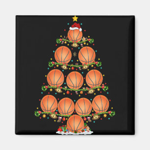 Basketball Lights Xmas Santa Basketball Christmas  Magnet