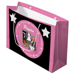 Basketball Locker Room Custom Player Name Number Large Gift Bag