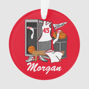 Basketball Locker Room Custom Player Name Number Ornament
