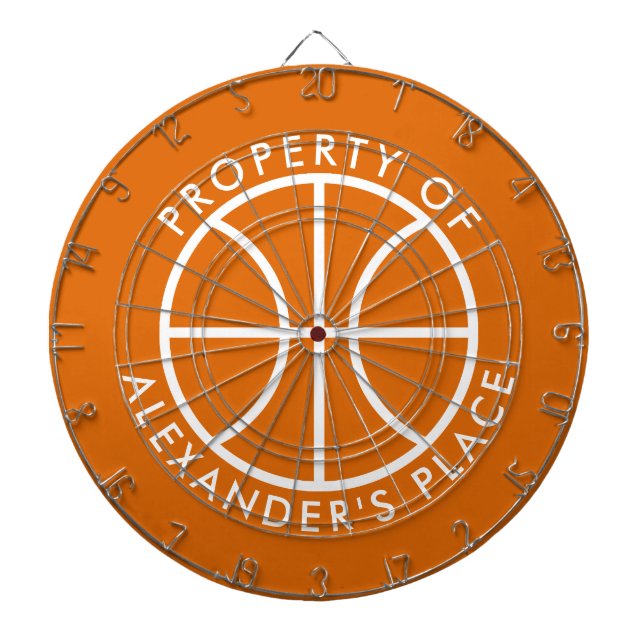 Basketball logo dartboard with custom name (Front)