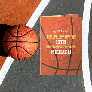 Basketball Look Add Your Name and Year Birthday Card