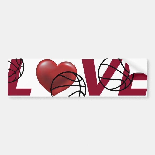 Basketball love bumper and ice chest sticker (Front)