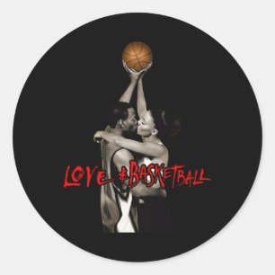 Basketball Love Classic Round Sticker