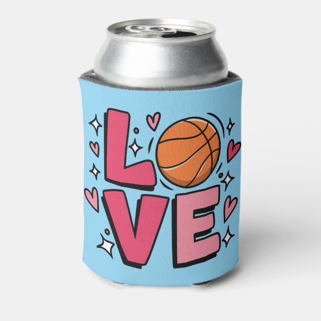 Basketball Love Cute Girls Women Basketball Player Can Cooler (Can Back)